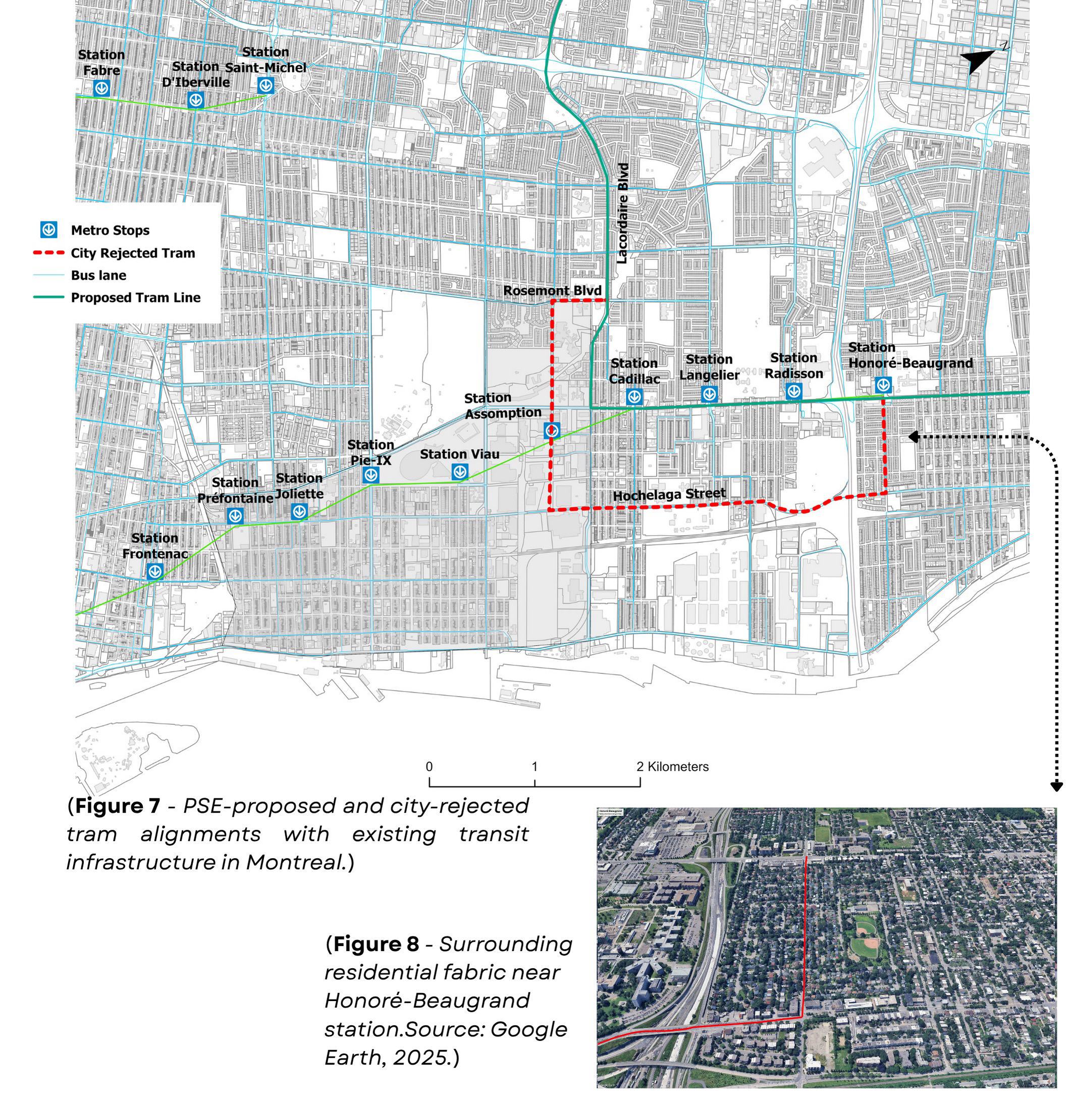 Rejected tram line map